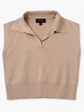 Truth by Republic Sleeveless Knit Polo Crop Top Size XS
